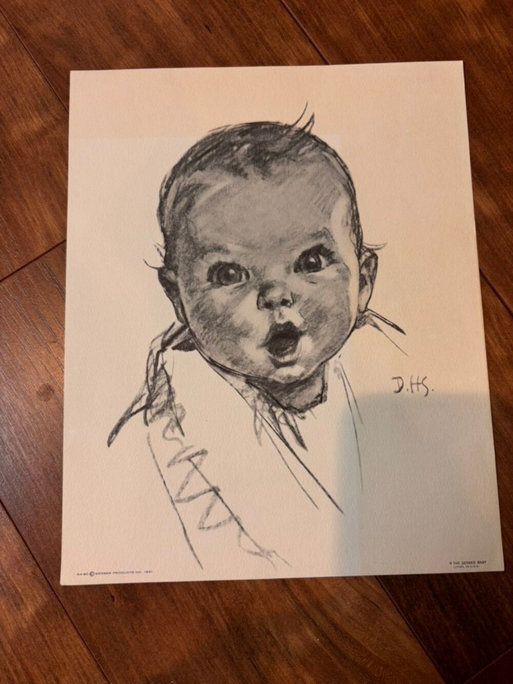 Lot of 2 Gerber Baby Lithograph Art Prints 8” x 10” Baby Food Company